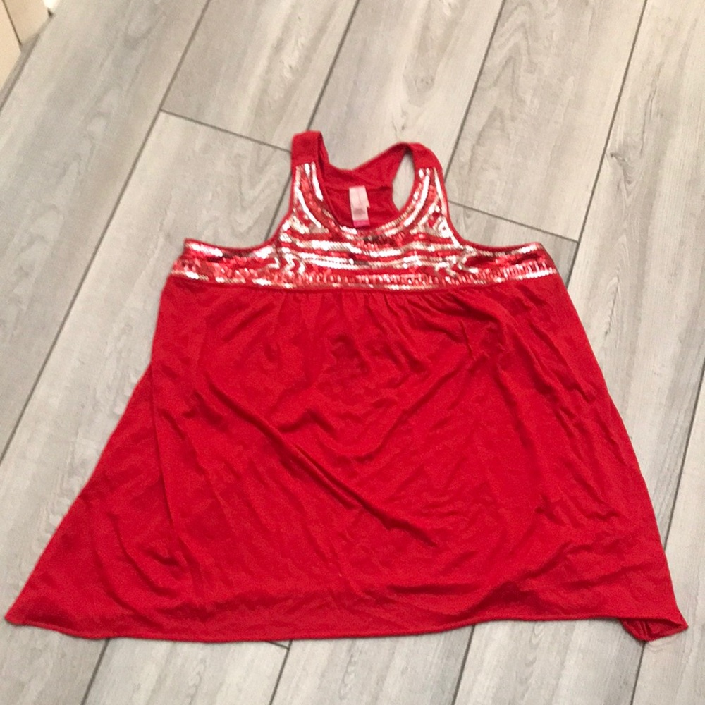 No Boundaries tank top - red with sequins